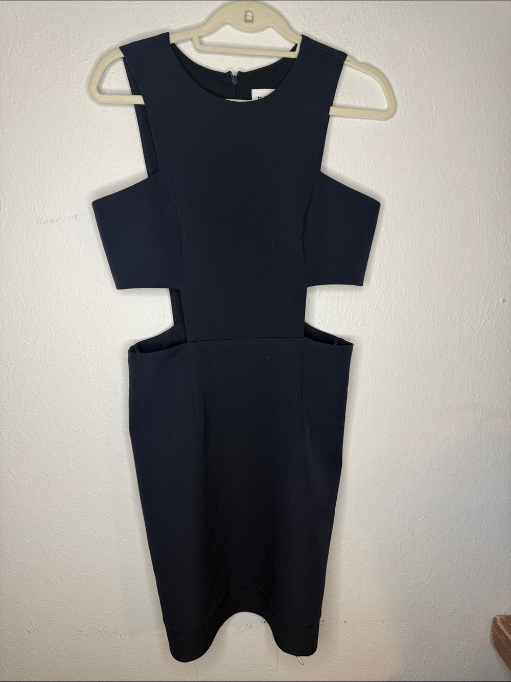 Milly Navy Cutout Midi Sheath Dress